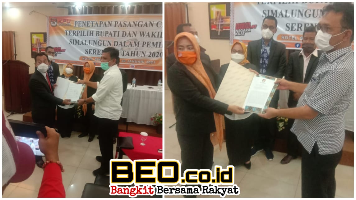 KPU Tetapkan RHS-ZW Pemimpin Simalungun “Habonaron Do Bona”
