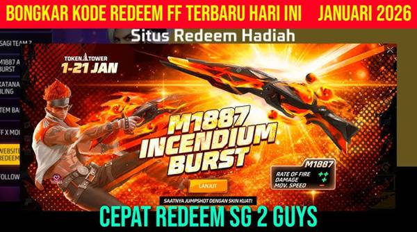 Kode Redeem FF SG Meteor 2026 Terbaru, Klaim Sekarang