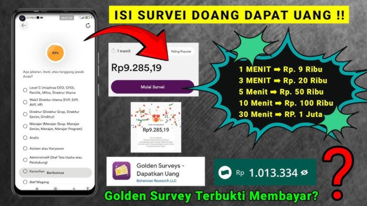 Aplikasi Survey Penghasil Uang Terbaik 2026, Terbukti Membayar Saldo DANA & OVO