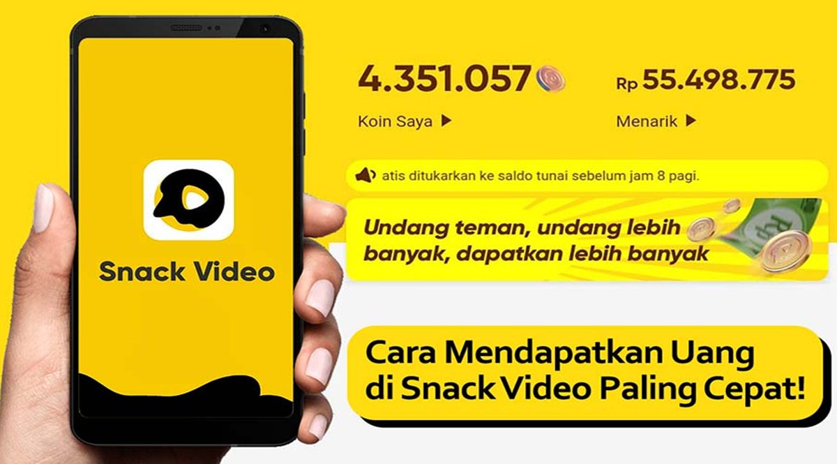 Aplikasi Snack Video Penghasil Uang, Tanpa Modal Bisa Dapat Cuan Harian